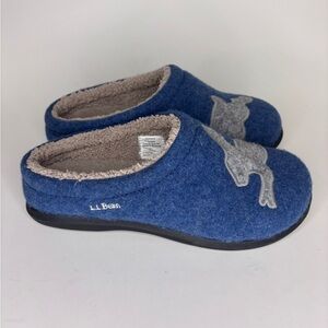 LL Bean Women’s Size 6M Daybreak Scuffs Clog Slippers Blue Rabbit Slip On Shoes